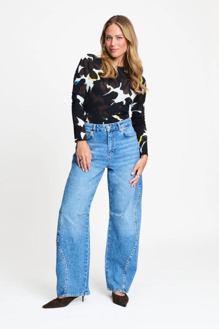 Denim bleu moye